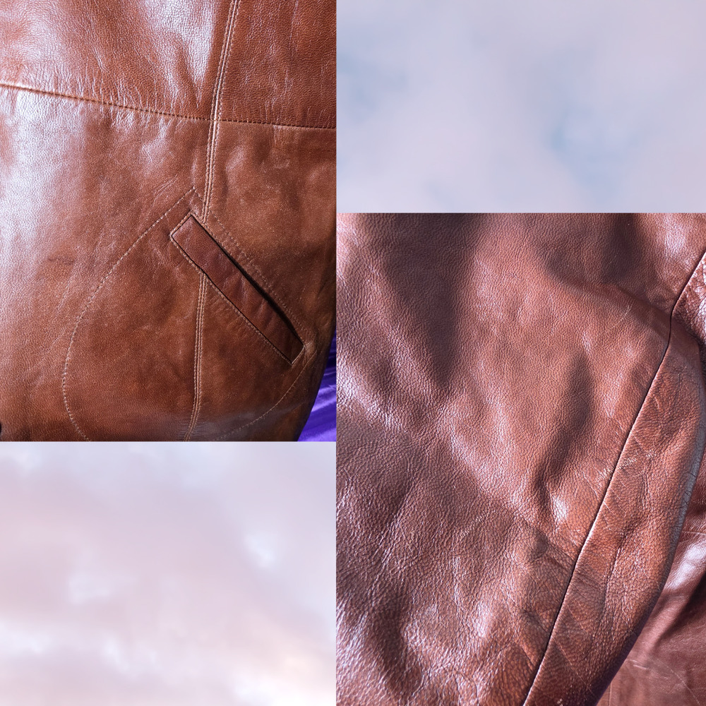 Vtg 90s Wilsons Leather Long Brown Faux Fur Collar Pennylane Trench Coat Sz L - Picture 9 of 9